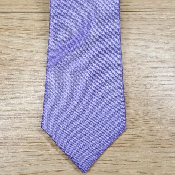 CALVIN KLEIN Mens Neck Tie Solid Purple Modern Classic Silk Blend - Picture 1 of 6